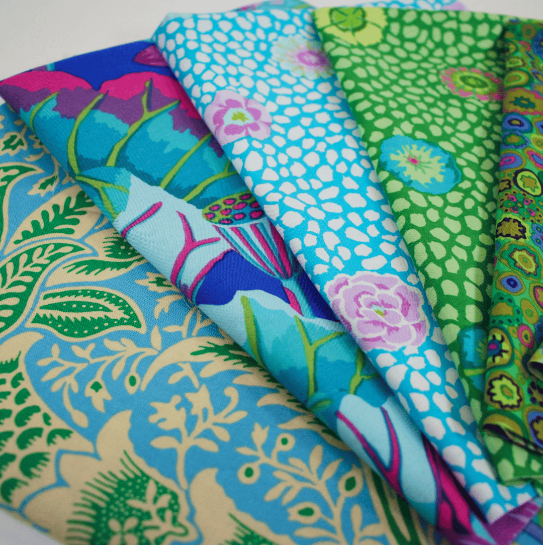 Kaffe Fassett Fabric Pre Cuts Kaffe Fassett Green/Blue 6 Piece Fat Quarter Bundle - The Sewing Studio