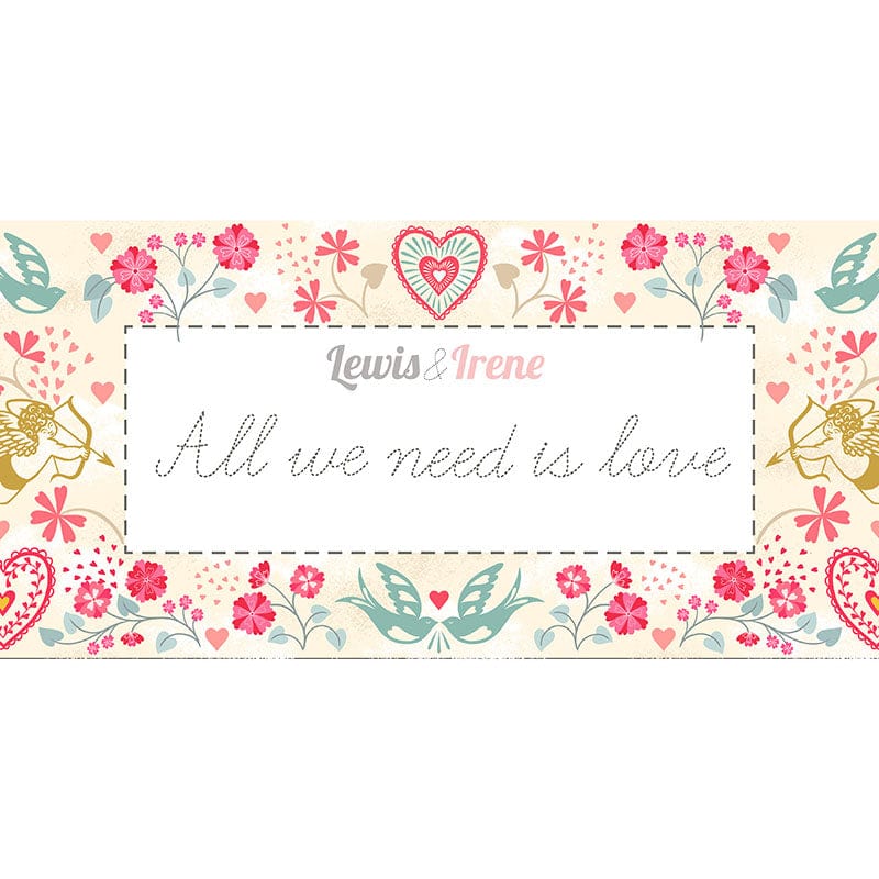 Lewis And Irene All We Need Is Love Tiny Hearts Metallic Red A798-2 Range Image