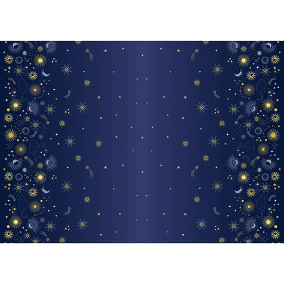 Lewis And Irene Celestial Double Edge Border With Gold Metallic A753