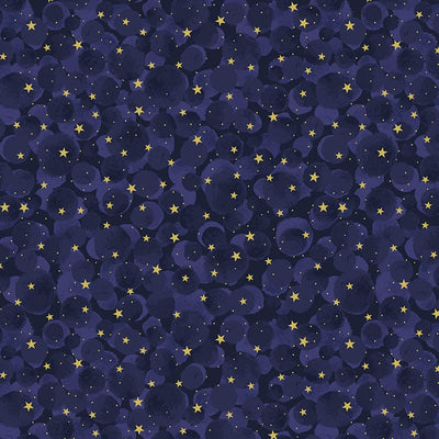Lewis And Irene Celestial Midnight Blue Bumbleberries With Gold Metallic A755-2