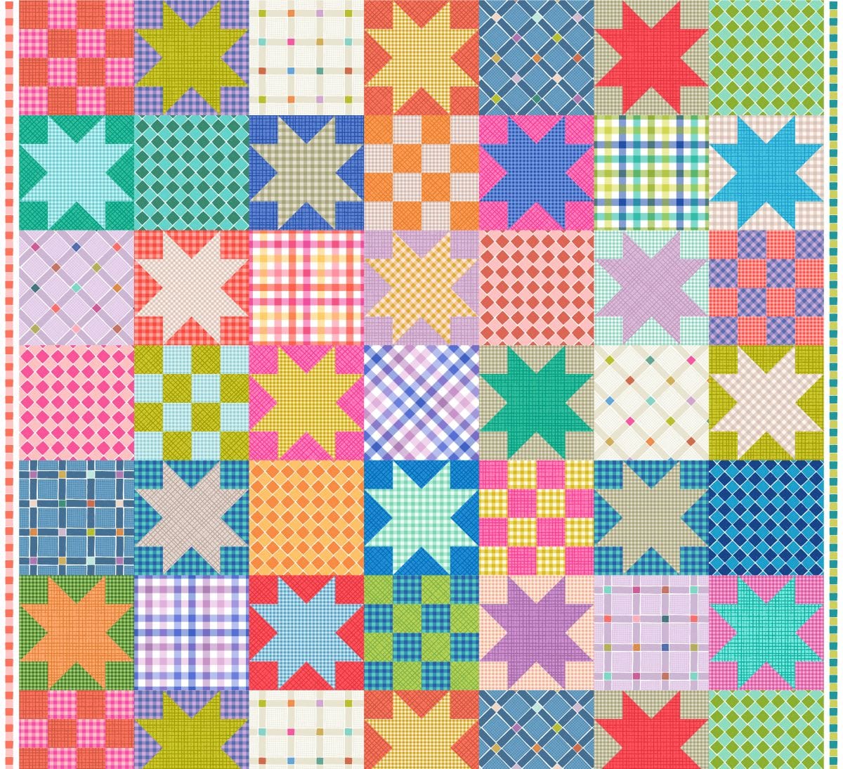 Multi-coloured Checks Lewis and Irene Fabric Lewis and Irene Patchwork Joy - The Sewing Studio