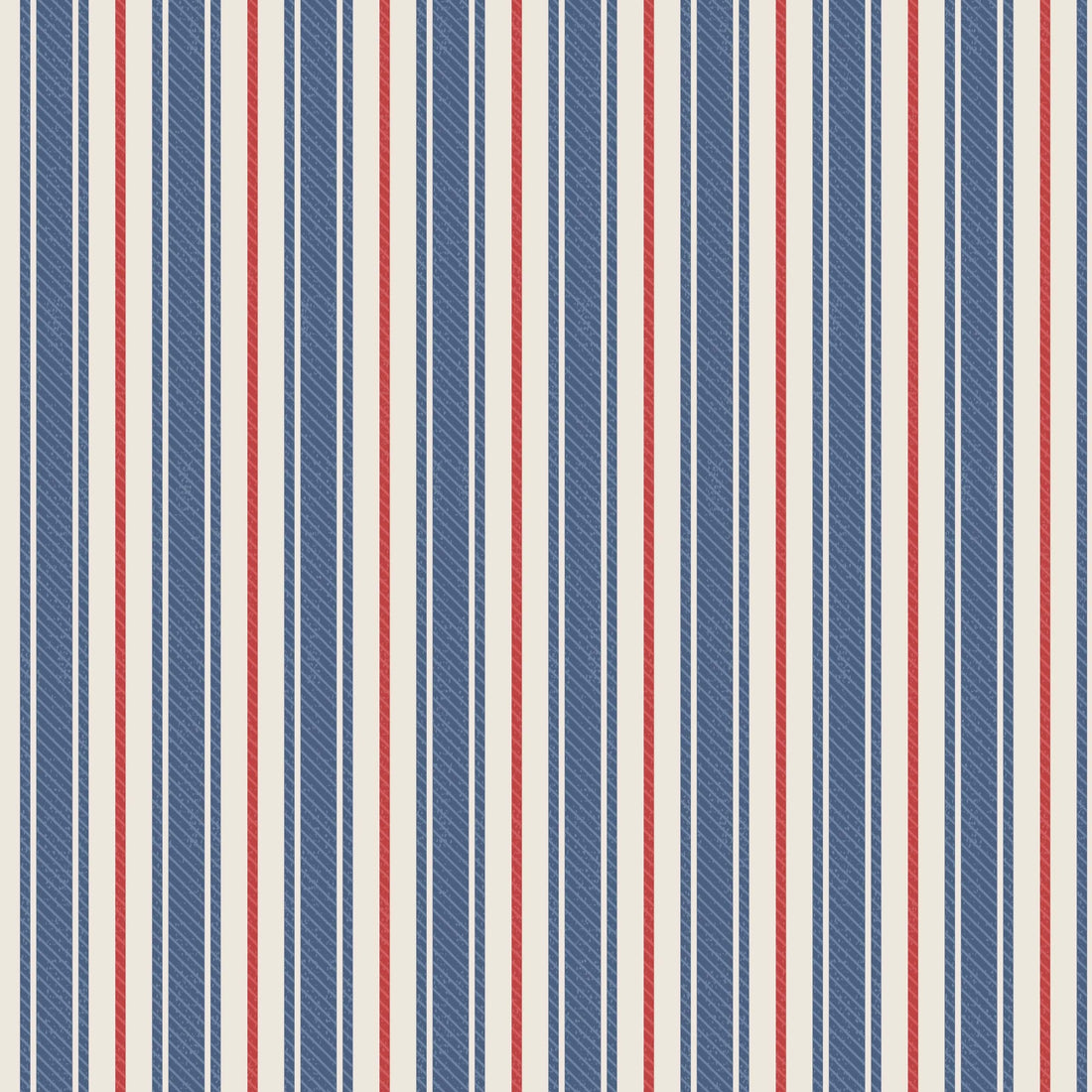 Blue Stripes Lewis and Irene Fabric Lewis & Irene Country Comforts Flannel Fabric - The Sewing Studio