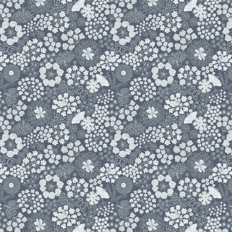 Grey Floral Lewis and Irene Fabric Lewis & Irene Jardin d'Hiver Flannels - The Sewing Studio
