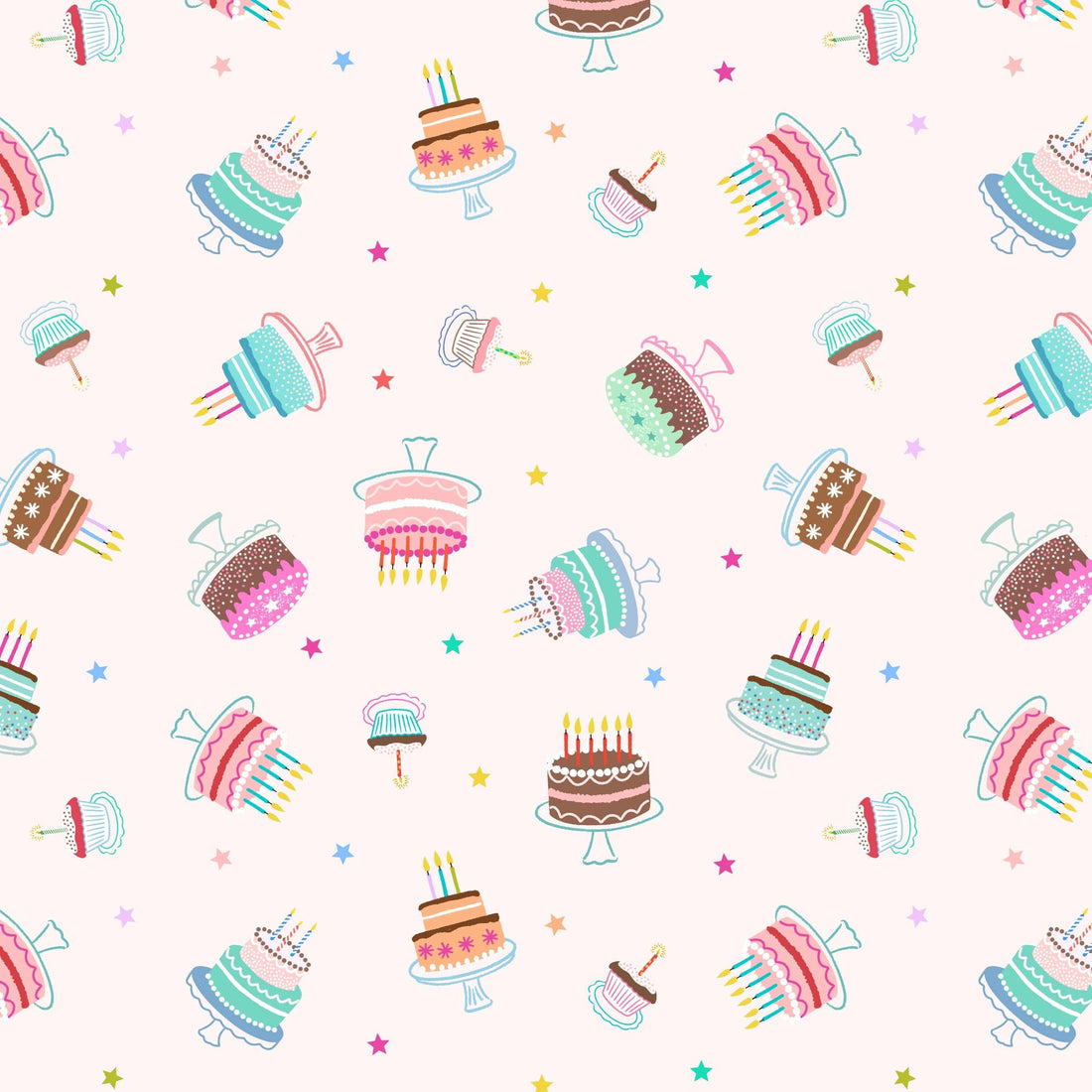 Multi-coloured Novelty Lewis and Irene Fabric Lewis & Irene Small Things Celebrations - The Sewing Studio