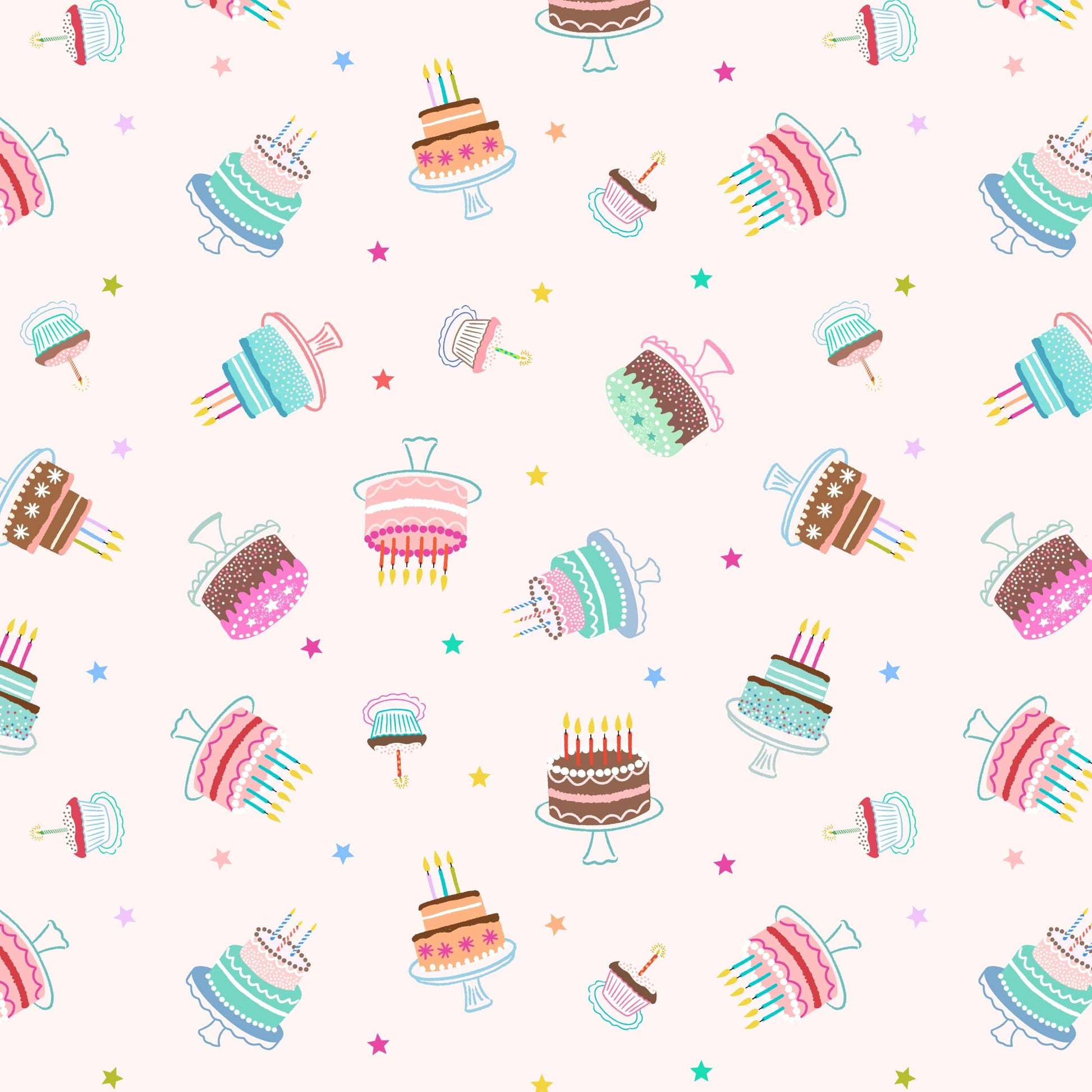 Multi-coloured Novelty Lewis and Irene Fabric Lewis & Irene Small Things Celebrations - The Sewing Studio