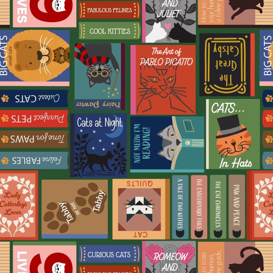 Lewis and Irene Fabric Lewis and Irene The Purrfect Book Club  - The Sewing Studio