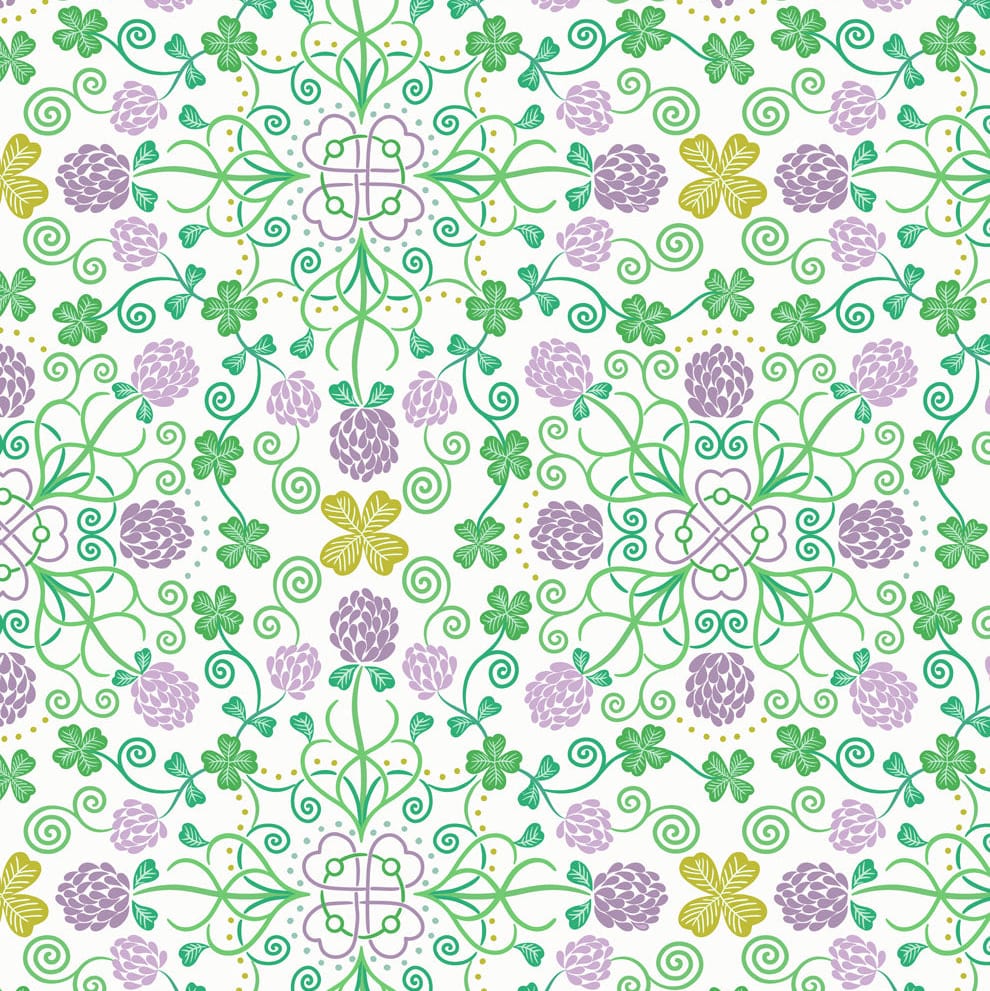 Green Floral Lewis and Irene Fabric Lewis and Irene Fields of Clover - The Sewing Studio