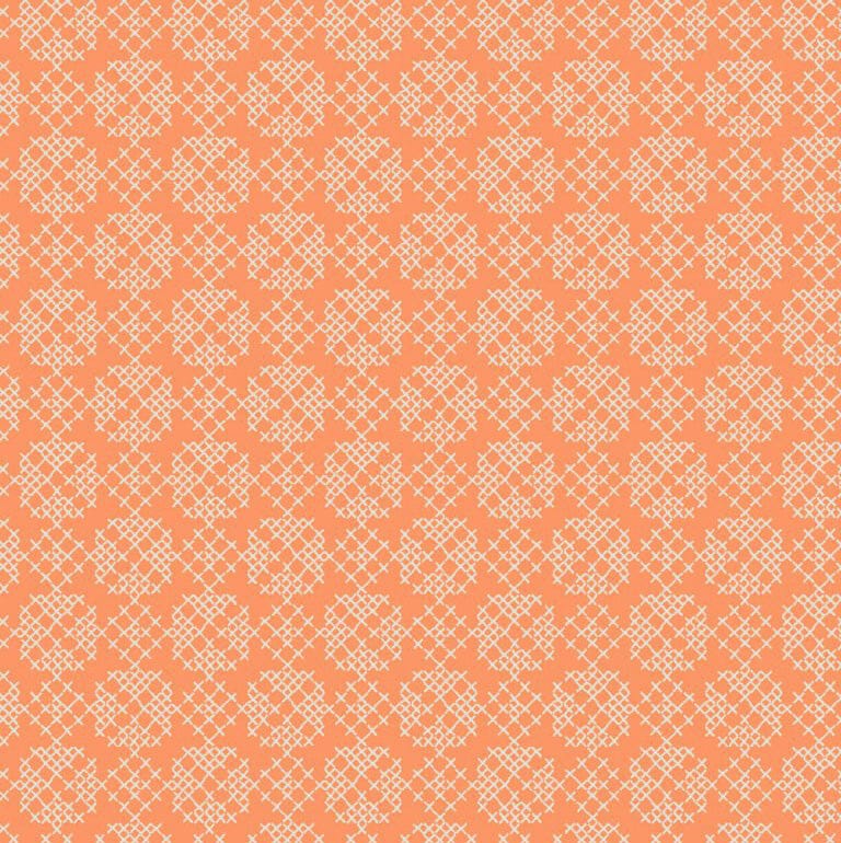 Orange Floral Lewis and Irene Fabric Lewis & Irene Folk Floral - The Sewing Studio