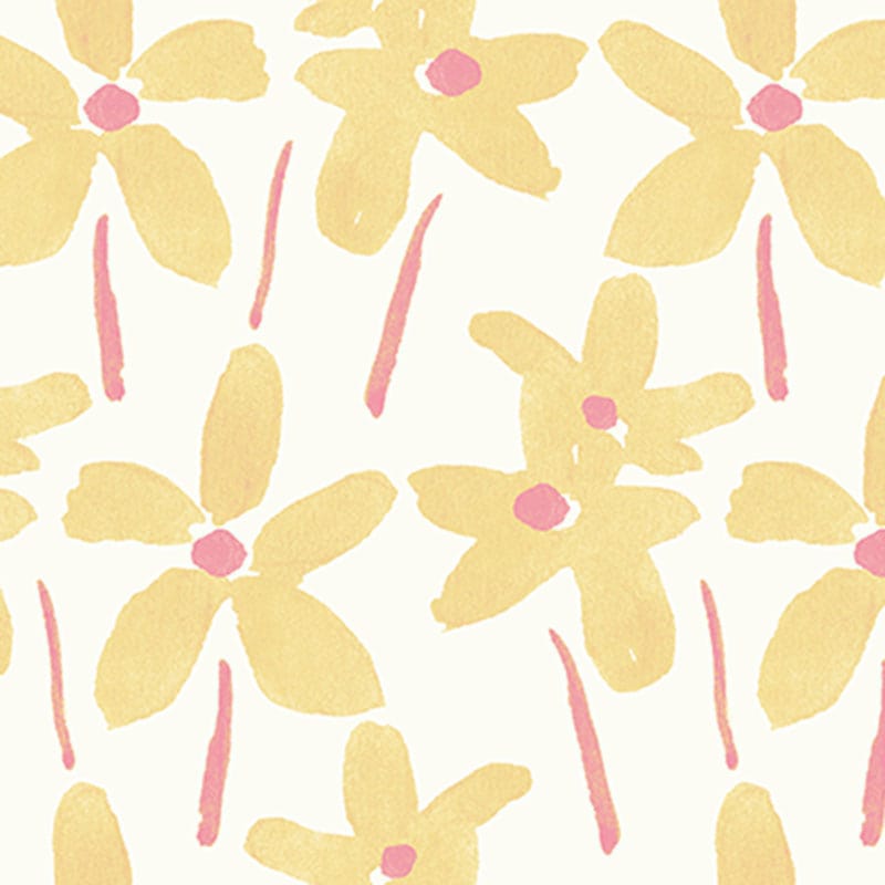 Creams and Naturals, Yellow Floral, Large Print Lewis and Irene Fabric Lewis and Irene Bluebellgray Ally - The Sewing Studio