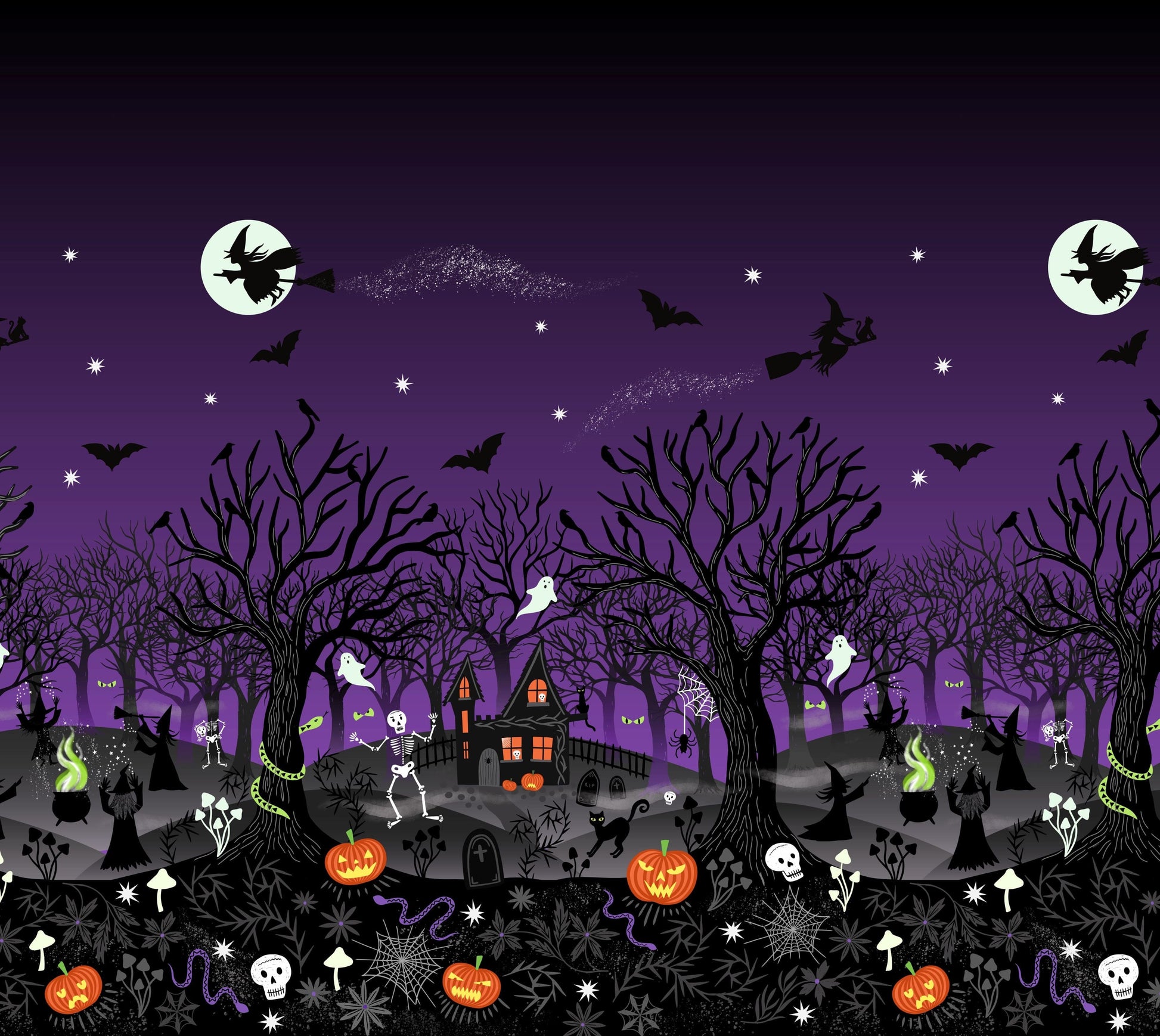 Lewis and Irene Fabric Lewis and Irene Witchy Woods Halloween Fabric  - The Sewing Studio
