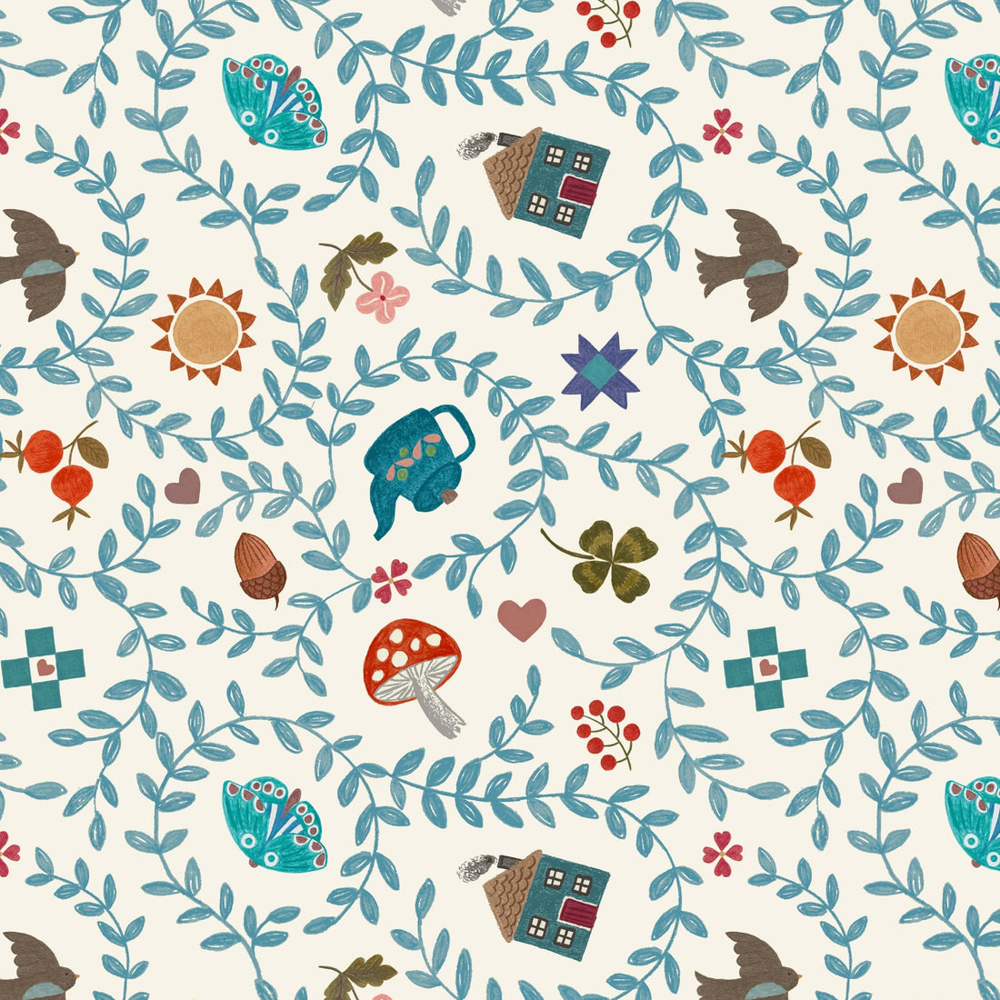 Multi-coloured Novelty Lewis and Irene Fabric Extra Wide Lewis and Irene Wide Widths - The Sewing Studio