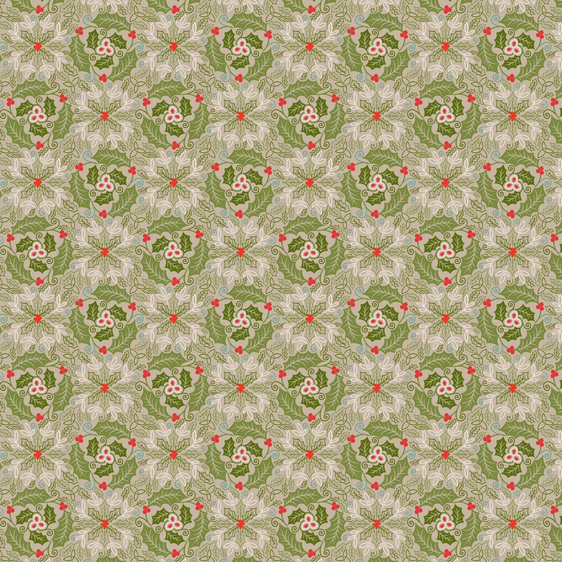 Multi-coloured Christmas Lewis and Irene Fabric Lewis & Irene Celtic Christmas Fabric - The Sewing Studio