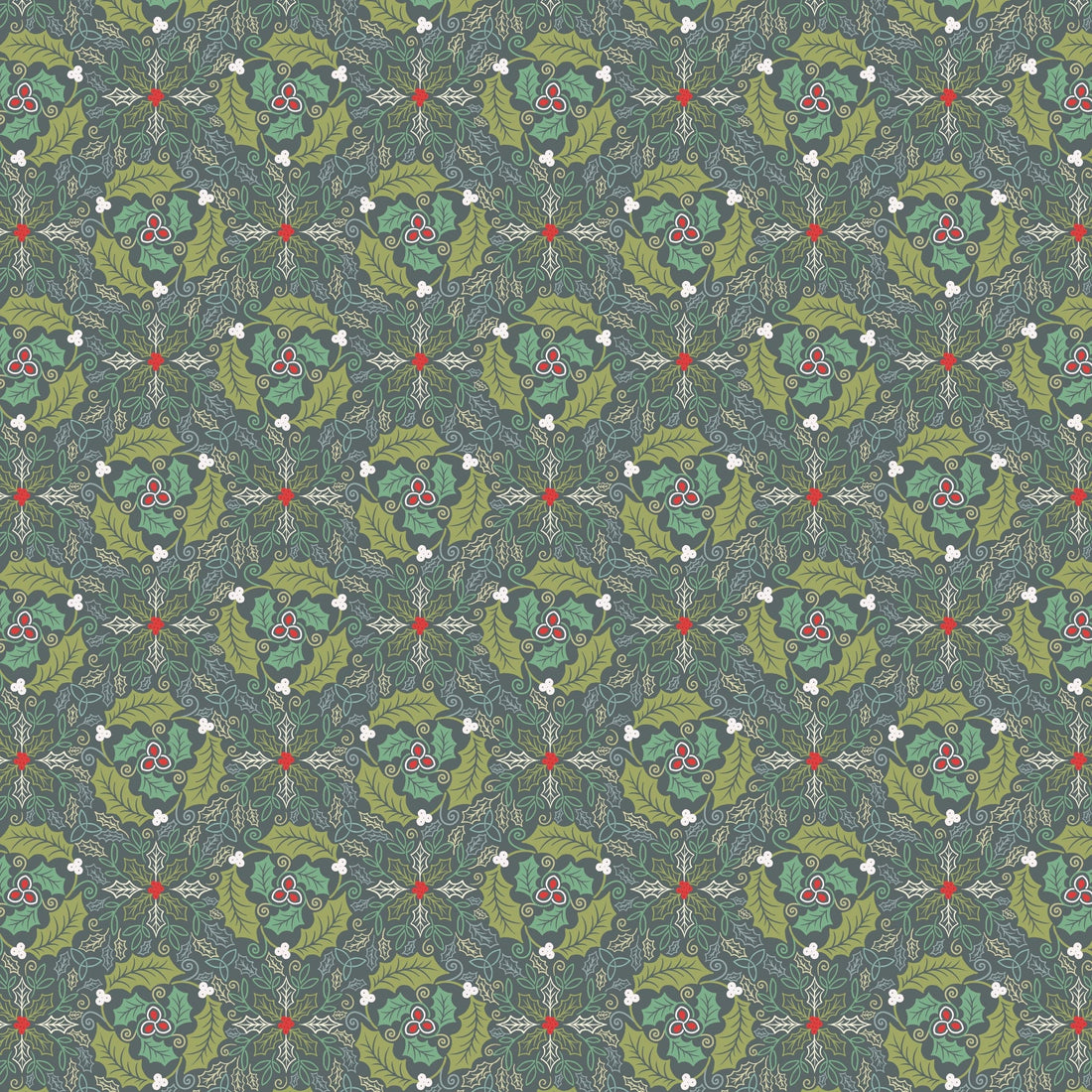Multi-coloured Christmas Lewis and Irene Fabric Lewis & Irene Celtic Christmas Fabric - The Sewing Studio