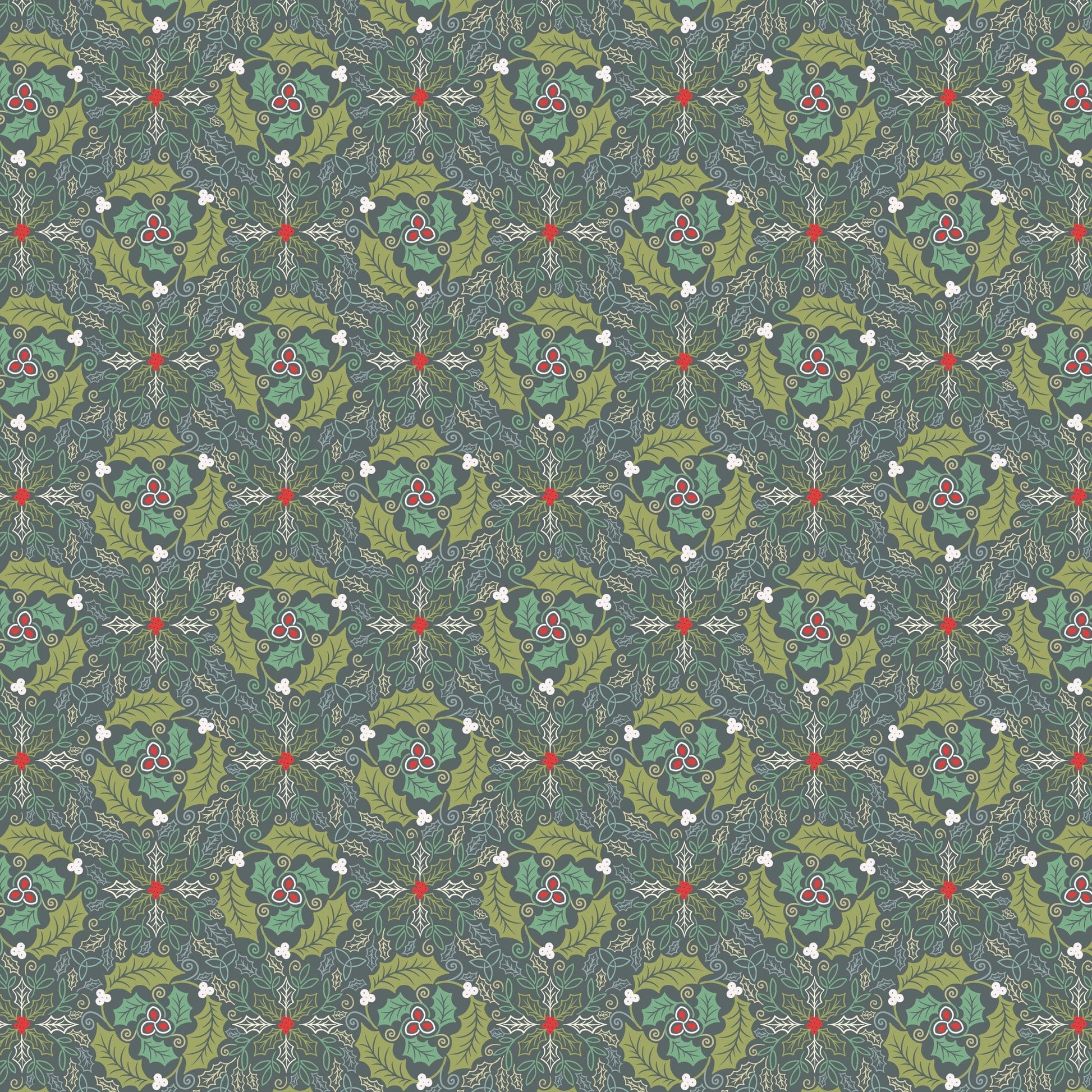 Multi-coloured Christmas Lewis and Irene Fabric Lewis & Irene Celtic Christmas Fabric - The Sewing Studio