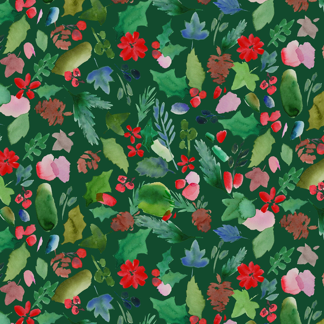 Multi-coloured Christmas Lewis and Irene Fabric Lewis & Irene Merry Happy Christmas - The Sewing Studio