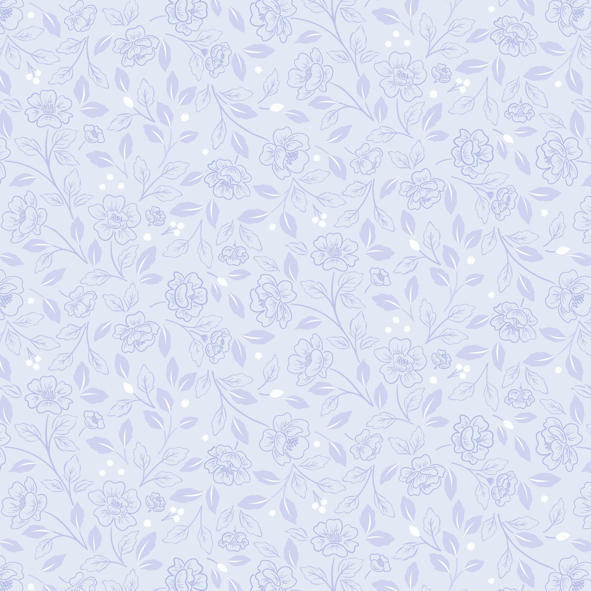 Blue Floral Lewis and Irene Fabric Lewis and Irene Floral Heritage - The Sewing Studio