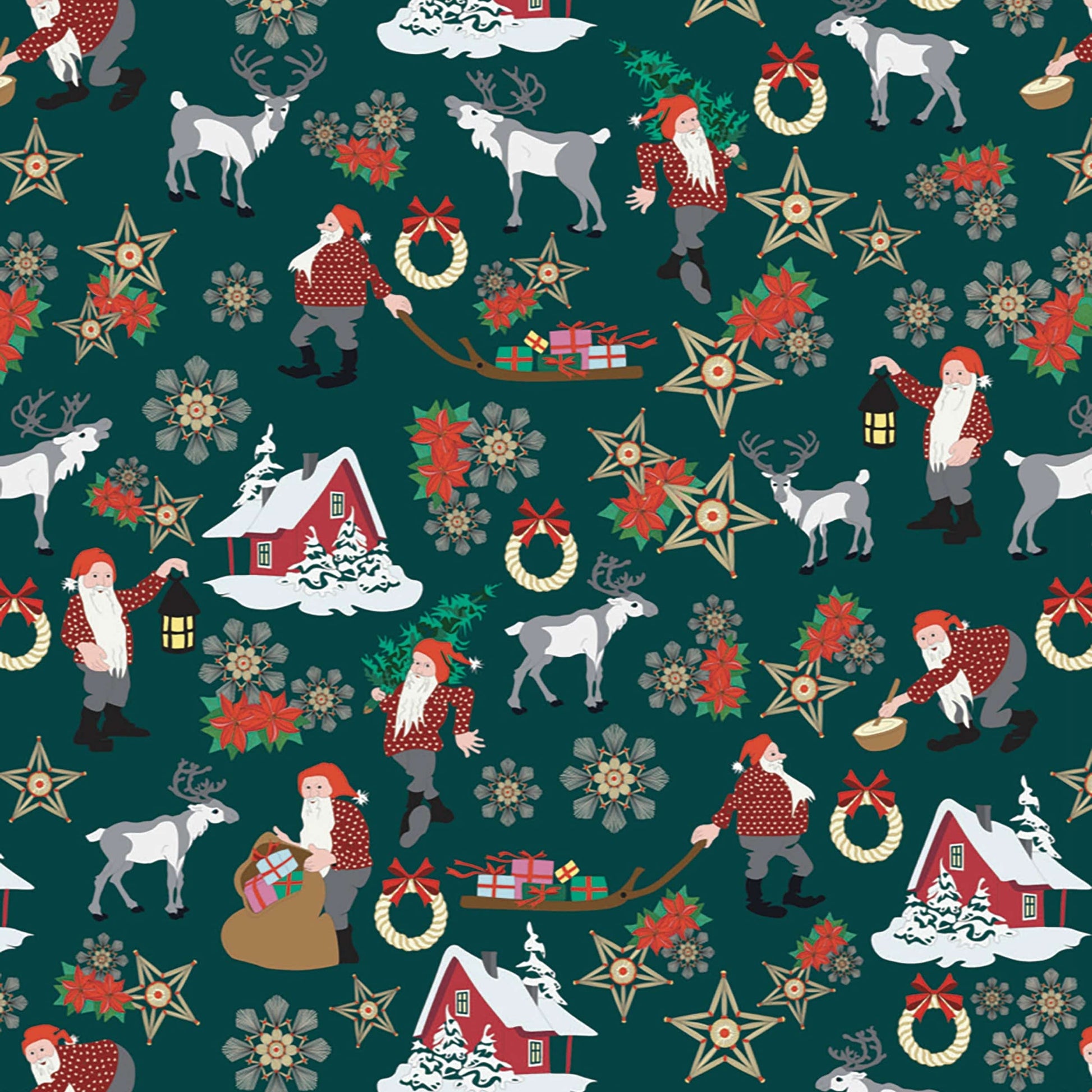 Lewis and Irene Fabric Lewis and Irene Christmas Fabric Norwegian Christmas  - The Sewing Studio