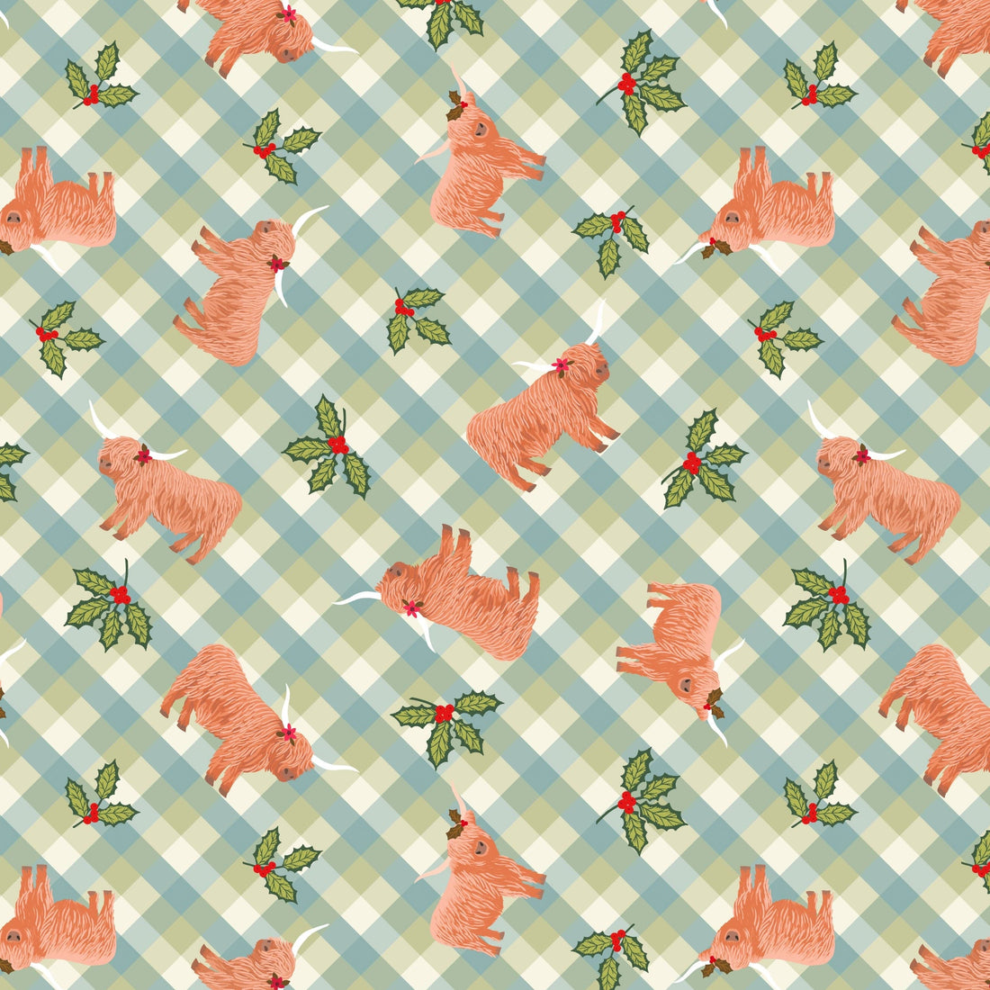 Multi-coloured Christmas Lewis and Irene Fabric Lewis & Irene Celtic Christmas Fabric - The Sewing Studio