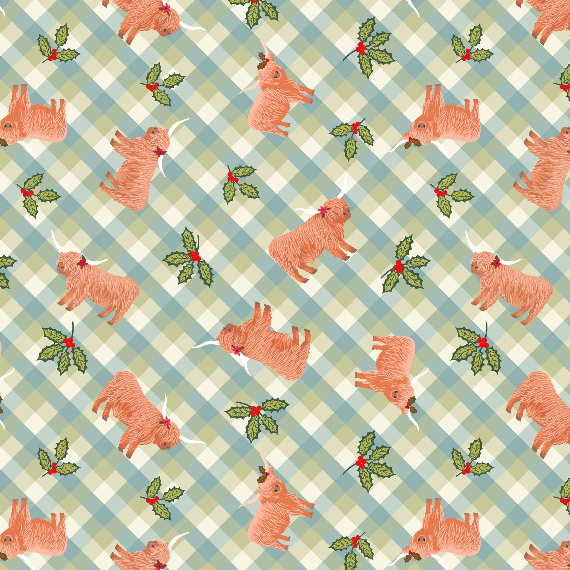 Multi-coloured Christmas Lewis and Irene Fabric Lewis & Irene Celtic Christmas Fabric - The Sewing Studio