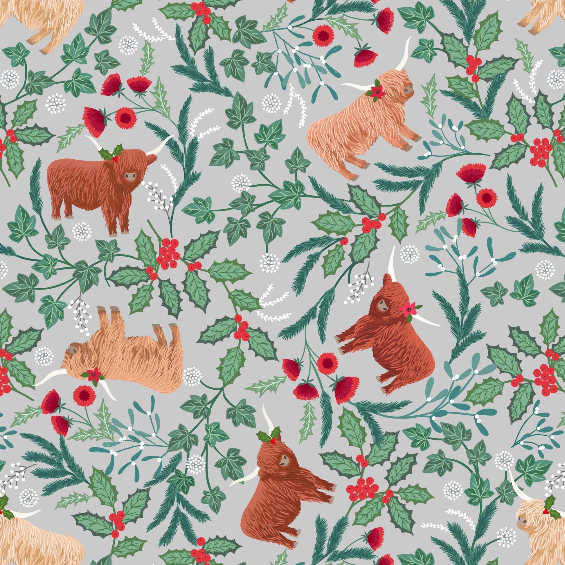 Multi-coloured Christmas Lewis and Irene Fabric Lewis & Irene Celtic Christmas Fabric - The Sewing Studio
