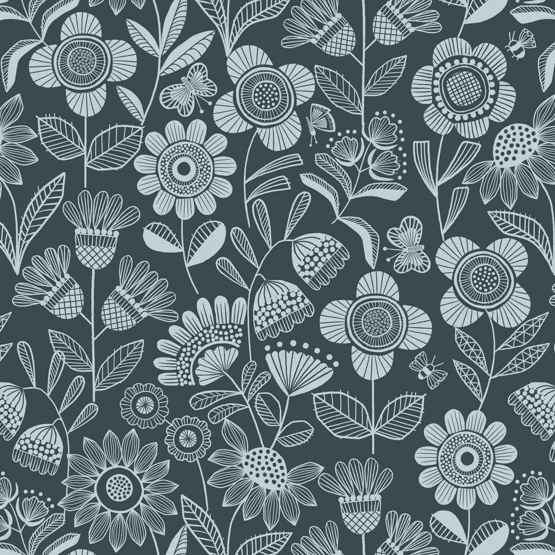 Black Floral Lewis and Irene Fabric Lewis and Irene Jaynie - The Sewing Studio