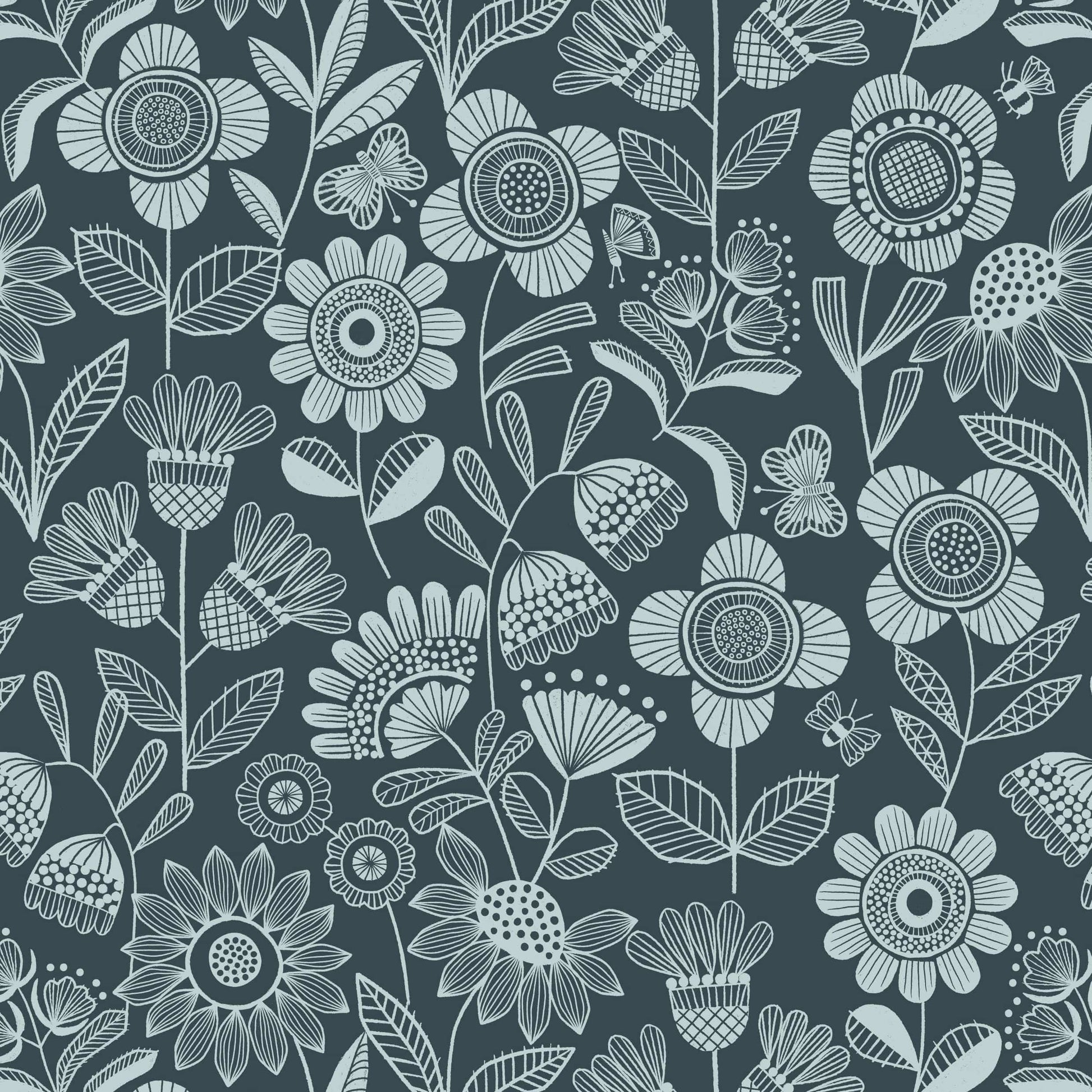 Black Floral Lewis and Irene Fabric Lewis and Irene Jaynie - The Sewing Studio