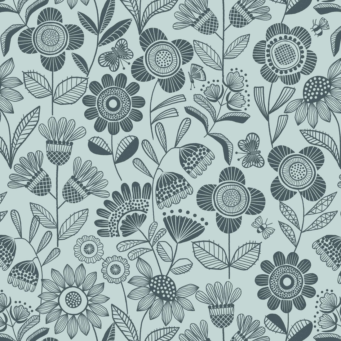 Blue Floral Lewis and Irene Fabric Lewis and Irene Jaynie - The Sewing Studio