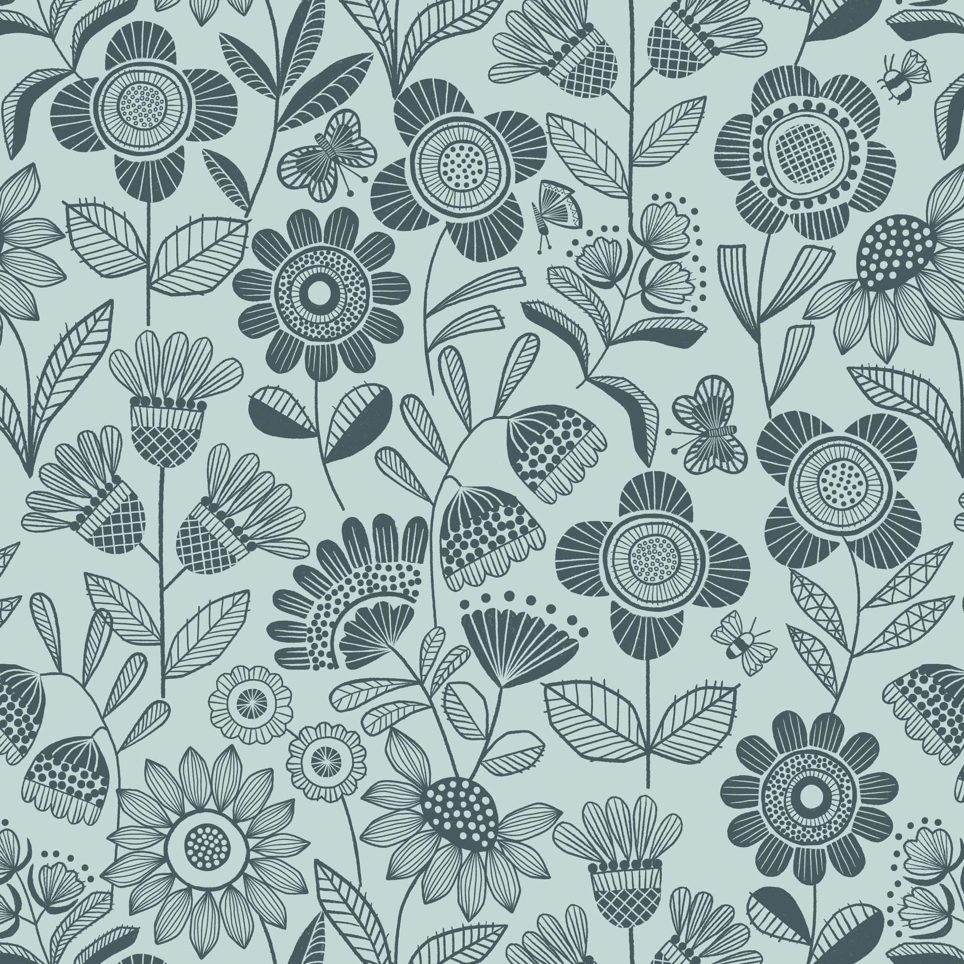 Blue Floral Lewis and Irene Fabric Lewis and Irene Jaynie - The Sewing Studio