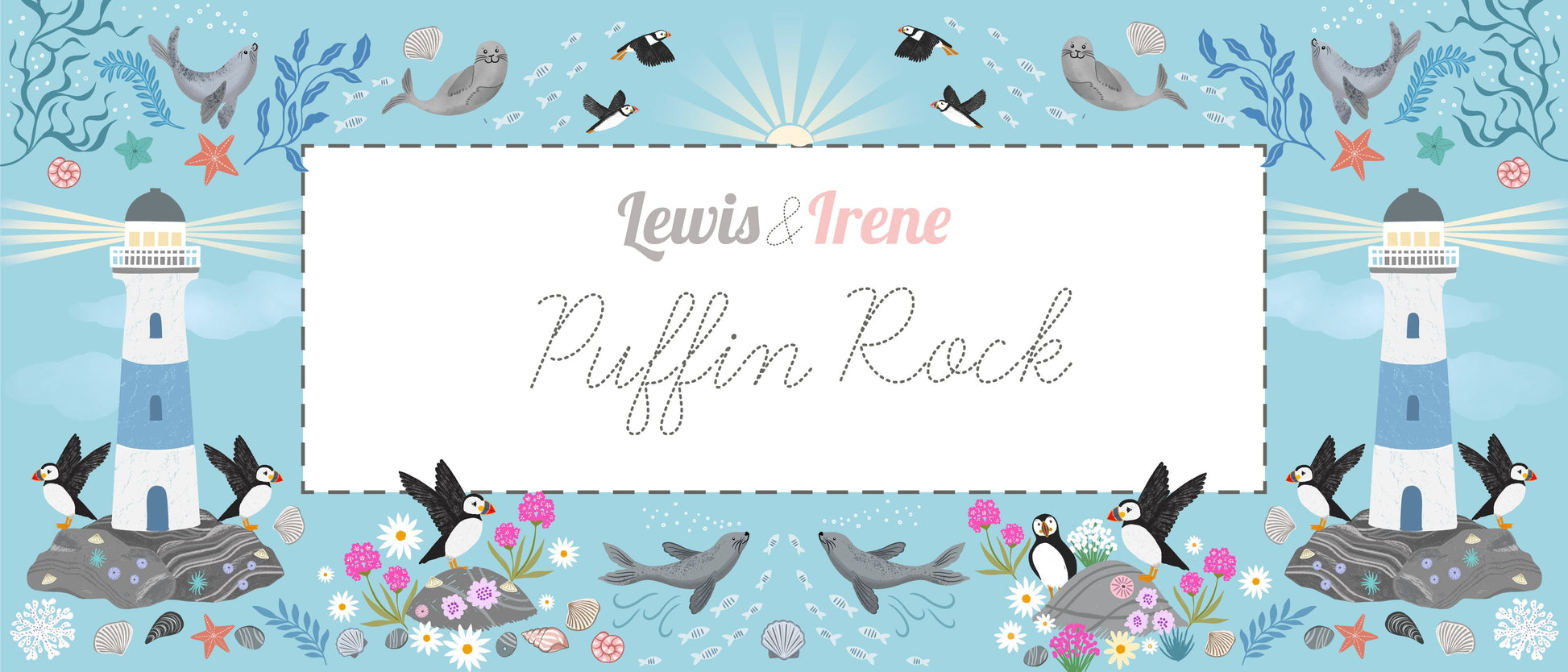 Lewis and Irene Fabric Lewis and Irene Puffin Rock  - The Sewing Studio