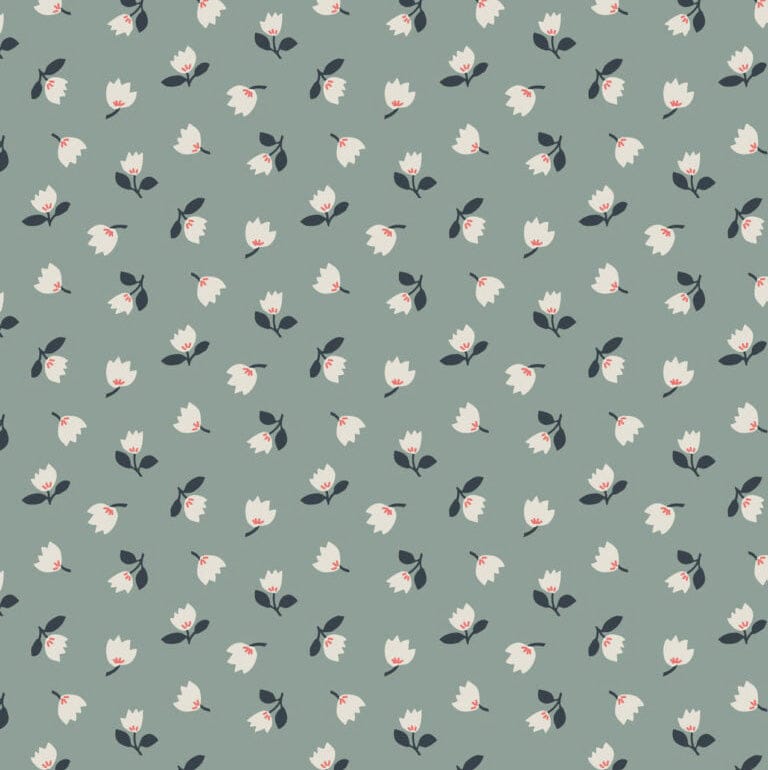 Green Floral Lewis and Irene Fabric Lewis & Irene Folk Floral - The Sewing Studio