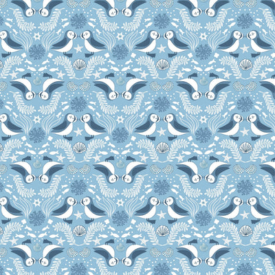 Mirrored Puffin Blue