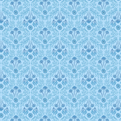 Blue Floral, Foliage, Woodland and Nature, Country Lewis and Irene Fabric Lewis & Irene Forget Me Not Lane - The Sewing Studio