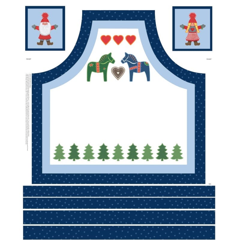 Lewis and Irene Fabric Panels & Labels Lewis and Irene Christmas Fabric Tomtens Folklore Christmas Panels  - The Sewing Studio