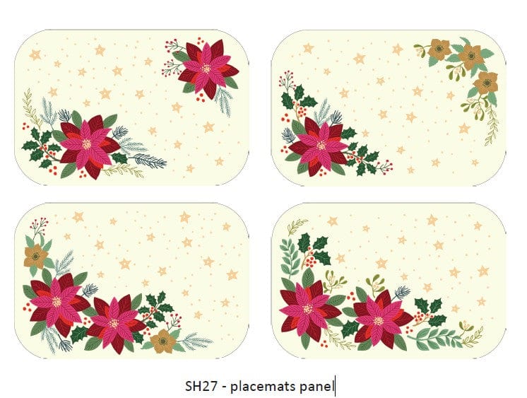 Lewis and Irene Fabric Panels & Labels Lewis and Irene Christmas Fabric All is Bright Placemat Panel By Stuart Hillard  - The Sewing Studio