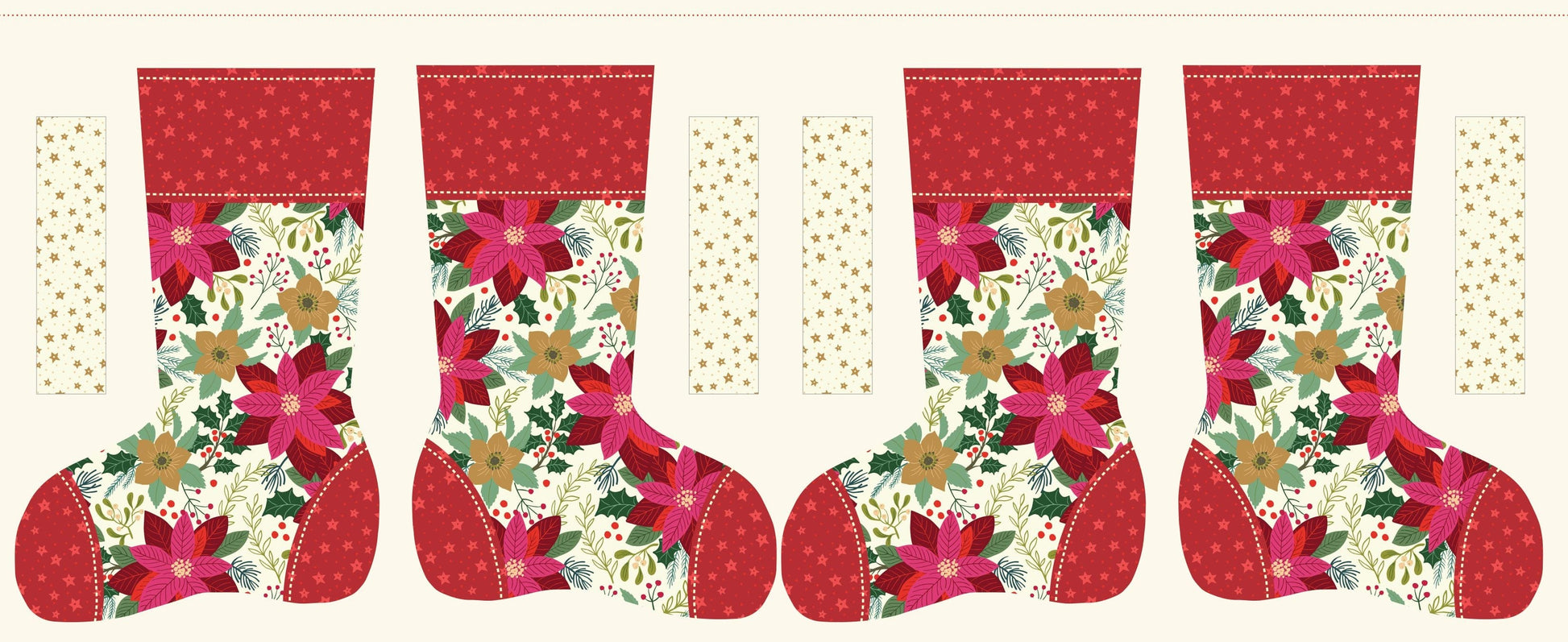 Lewis and Irene Fabric Panels & Labels Lewis and Irene Christmas Fabric All is Bright Stocking Panel By Stuart Hillard  - The Sewing Studio
