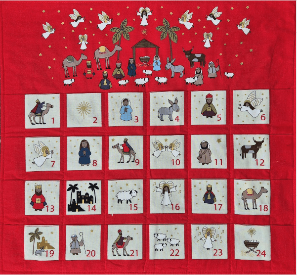 Lewis and Irene Fabric Panels & Labels Lewis and Irene Christmas Fabric Away in a Manger Advent Panel  - The Sewing Studio