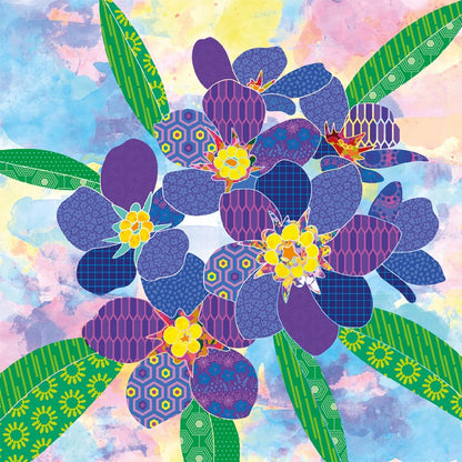 Multi-coloured Floral, Fun and Funky Lewis and Irene Fabric Panels & Labels Lewis And Irene Flower Collection Forget-Me-Nots Bright Fabric Panel DB8 - The Sewing Studio