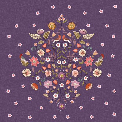 Lewis and Irene Fabric Panels & Labels Lewis And Irene Isabella Purple 58 x 58 Inch Quilt Fabric Panel P2  - The Sewing Studio