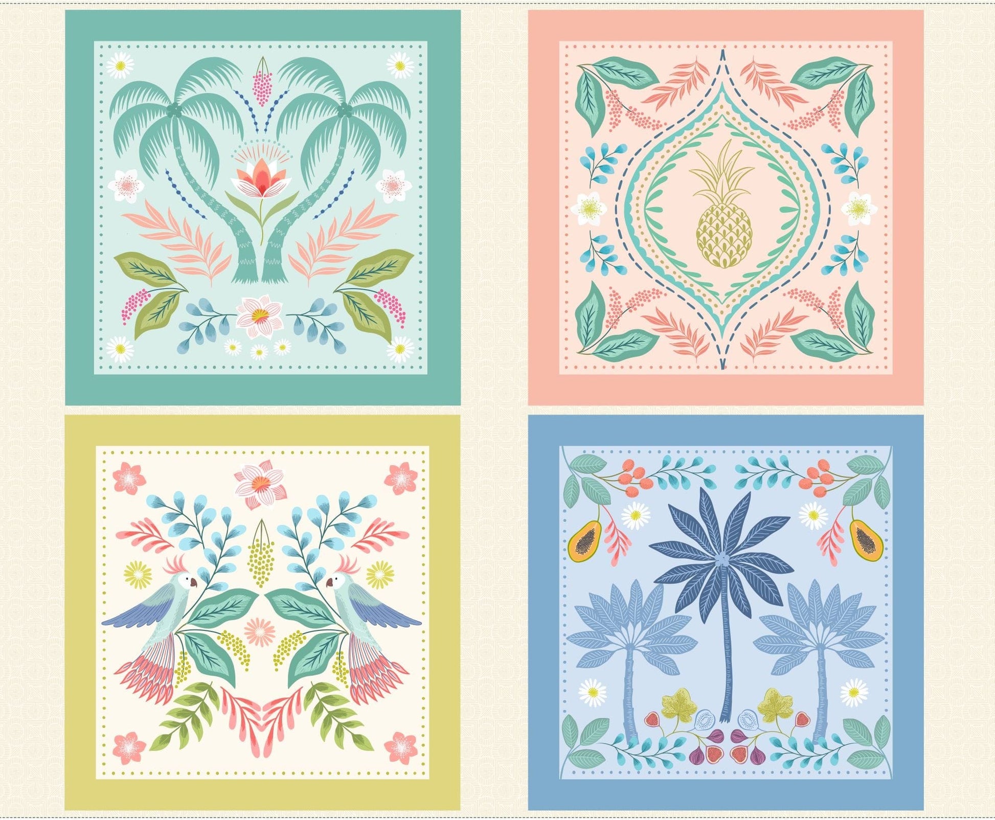 Lewis and Irene Fabric Panels & Labels Lewis and Irene Paradise Cushion Panel 36 x 44 inch Panel A892  - The Sewing Studio