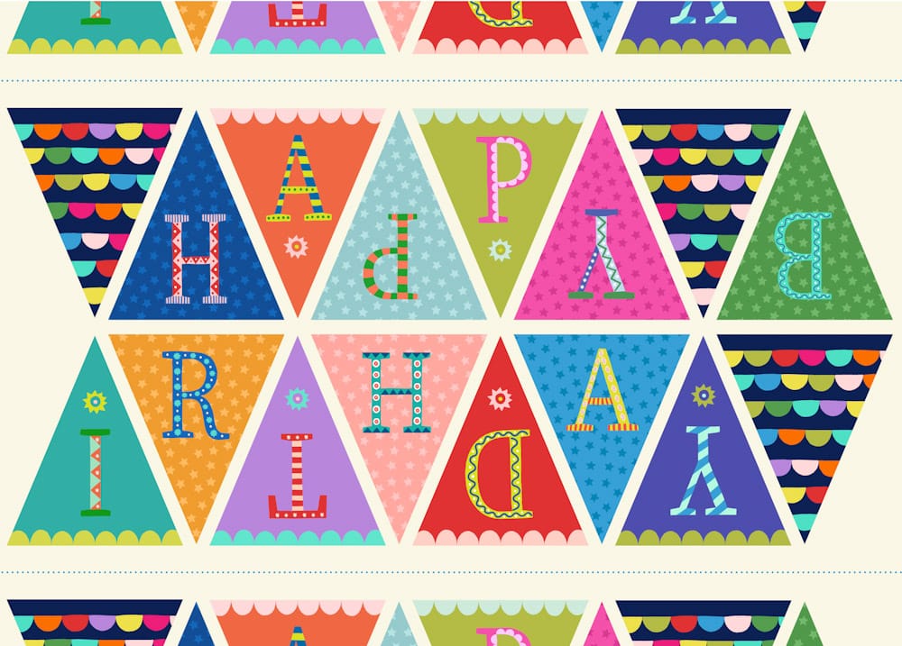 Lewis and Irene Fabric Panels & Labels Lewis & Irene Small Things Celebrations Heirloom Bunting Panel - The Sewing Studio