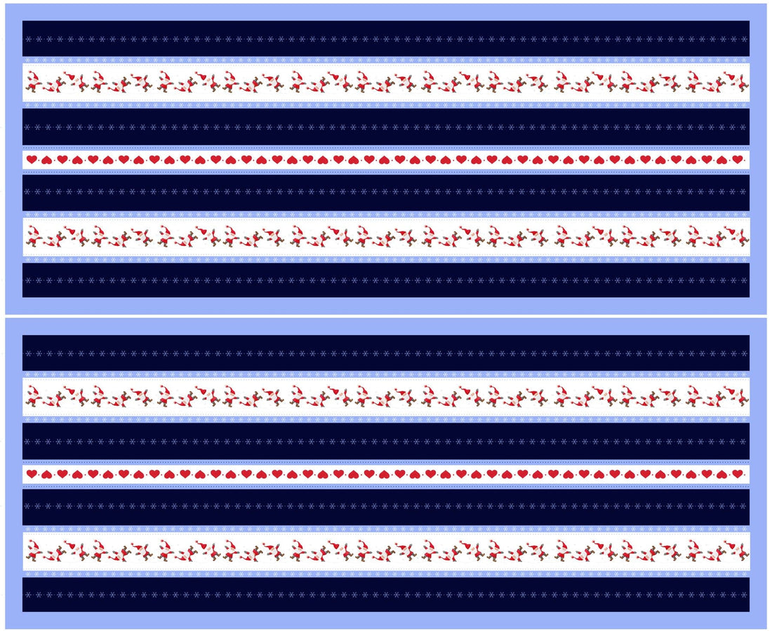 Blue Christmas Lewis and Irene Fabric Panels & Labels Lewis & Irene Tomtens Forest Friends Table Runner Panel CE34 - The Sewing Studio