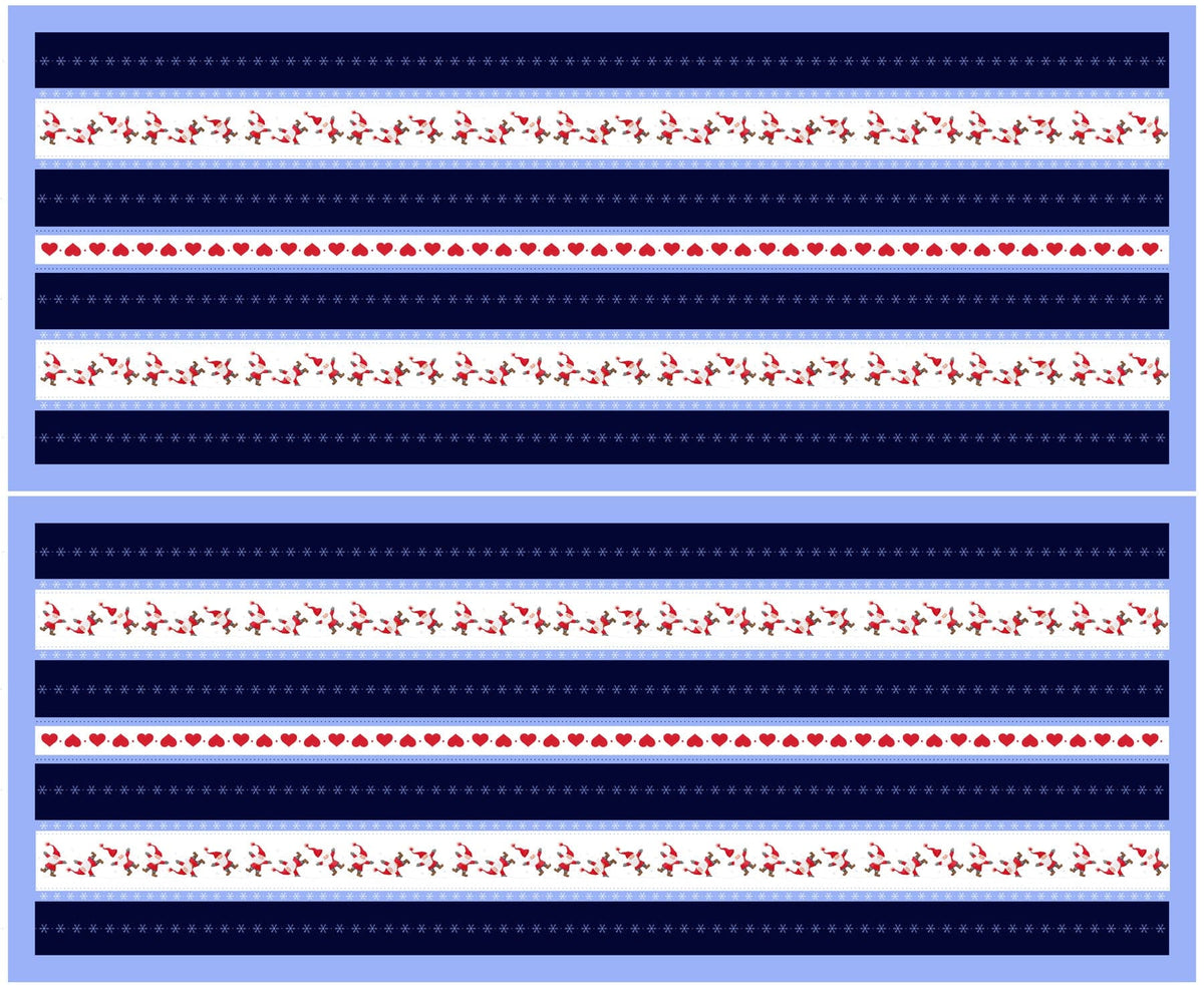 Blue Christmas Lewis and Irene Fabric Panels & Labels Lewis & Irene Tomtens Forest Friends Table Runner Panel CE34 - The Sewing Studio