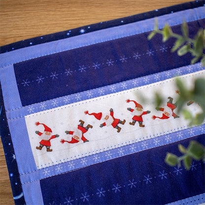Blue Christmas Lewis and Irene Fabric Panels & Labels Lewis & Irene Tomtens Forest Friends Table Runner Panel CE34 - The Sewing Studio
