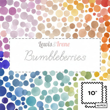 Lewis and Irene Fabric Pre Cuts Lewis and Irene Bumbleberries 10” Scrumptious Squares  - The Sewing Studio for sale UK - The Sewing Studio