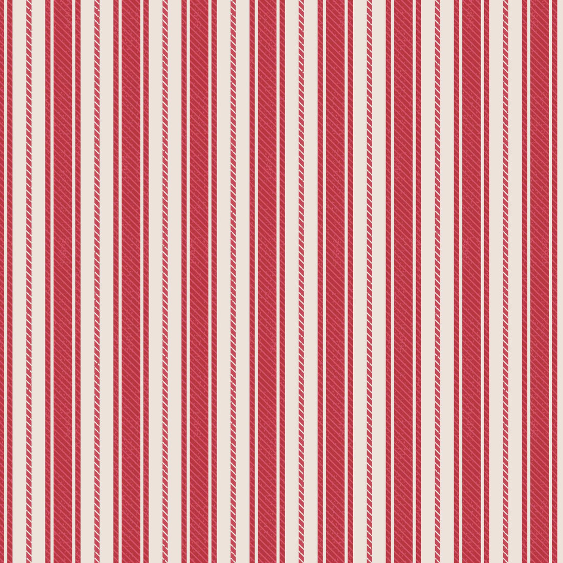 Red Stripes Lewis and Irene Fabric Lewis & Irene Country Comforts Flannel Fabric - The Sewing Studio