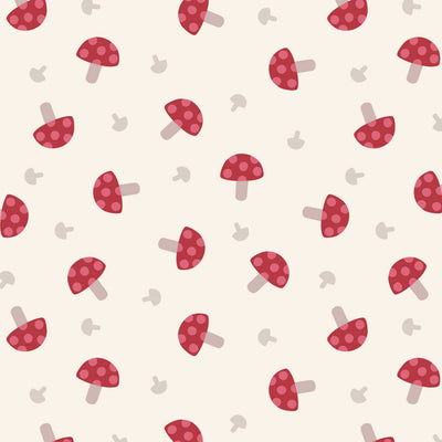Red Toadstools On Cream