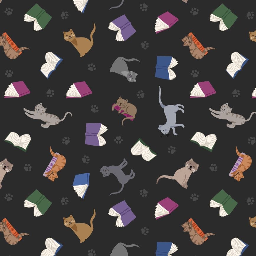 Lewis and Irene Fabric Lewis and Irene The Purrfect Book Club  - The Sewing Studio