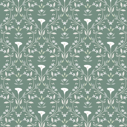 Green Foliage, Floral Lewis and Irene Fabric Lewis & Irene The Water Gardens - The Sewing Studio