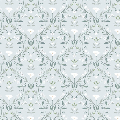 Blue Foliage, Floral Lewis and Irene Fabric Lewis & Irene The Water Gardens - The Sewing Studio