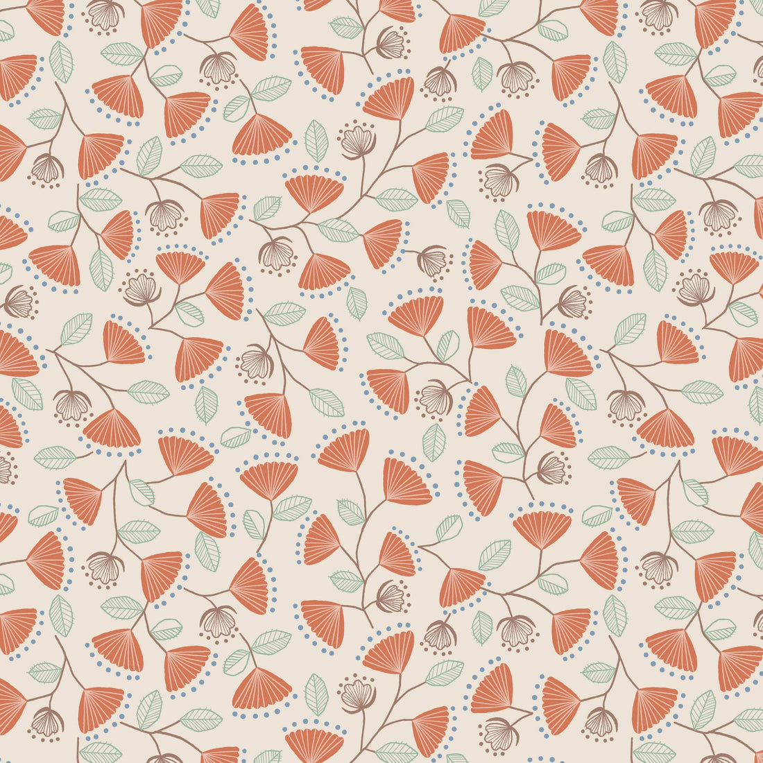 Orange Floral Lewis and Irene Fabric Lewis and Irene Jaynie - The Sewing Studio